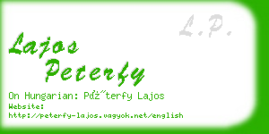 lajos peterfy business card